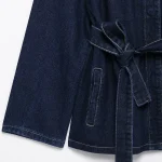 Willshela Women Fashion With Belt Denim Blue Single Breasted Jackets Vintage Lapel Neck Long Sleeves Female Chic Lady Outfits - Image 5