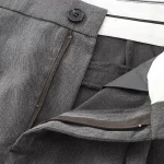 Willshela Women Fashion Grey Front Zipper Pleated Wide Leg Pants Vintage High Waist Full Length Female Chic Lady Trousers - Image 4