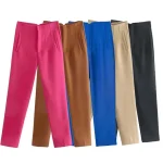 Willshela 2023 Pencil Women Pants High Waist Pants for Women With Seam Detail Streetwear Woman Ankle Trousers Autumn Office Pant