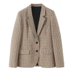 Willshela Women Fashion With Pockets Plaid Single Breasted Blazer Vintage Notched Neck Long Sleeves Female Chic Lady Outfits