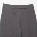 Willshela Women Fashion Grey Front Zipper Bloomers Pants Vintage High Waist Full Length Female Chic Lady Trousers - Image 6