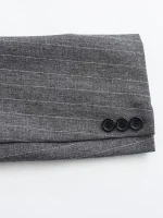 Willshela Women Fashion With Pockets Striped Single Breasted Blazer Vintage Notched Neck Long Sleeves Female Chic Lady Outfits - Image 6