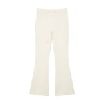 Willshela Women Fashion Solid Drawstring Flare Pants Vintage High Elastic Waist Full Length Female Chic Lady Trousers - Image 3