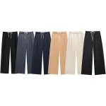 Willshela Women Fashion Solid Lace Up Side Zipper Straight Pants Vintage High Elastic Waist Female Chic Lady Trousers