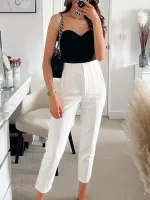 Willshela 2023 Pencil Women Pants High Waist Pants for Women With Seam Detail Streetwear Woman Ankle Trousers Autumn Office Pant - Image 2