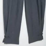 Willshela Women Fashion Grey Pleated Front Zipper Straight Pants Vintage High Waist Full Length Female Chic Lady Trousers - Image 5